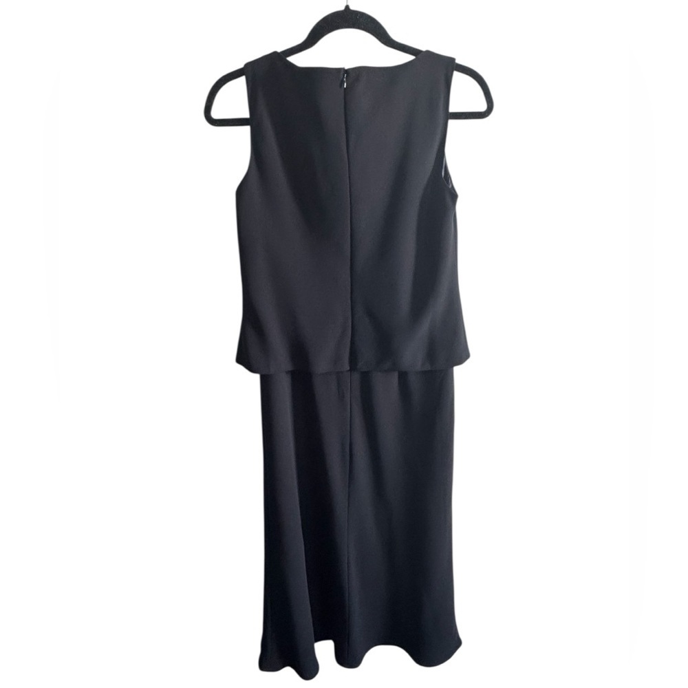 Evan-Picone Black Cowl Neck Sleeveless Midi Dress Size 6 - Picture 2 of 4